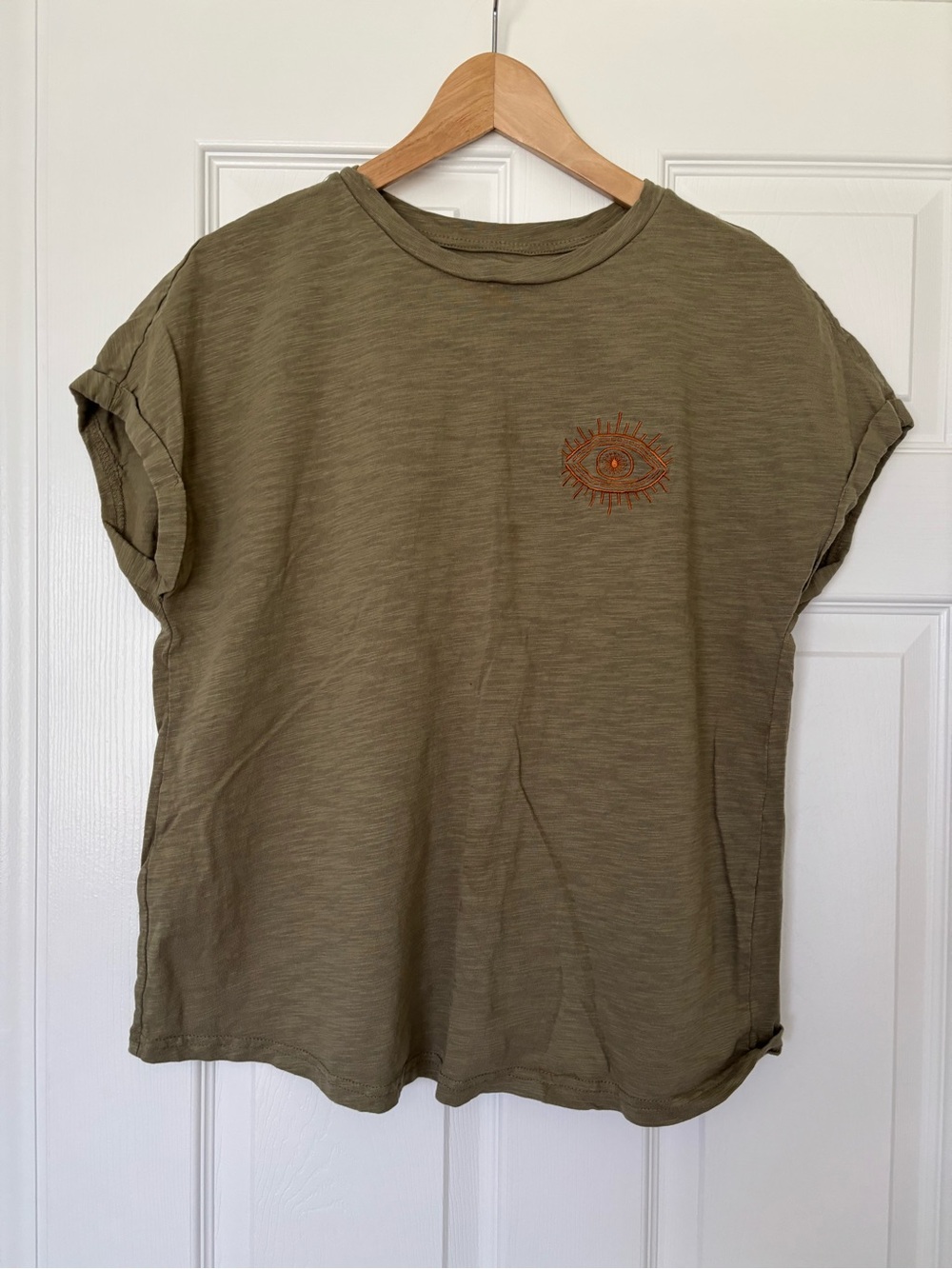 Maternity Olive Green Eye Graphic Tee